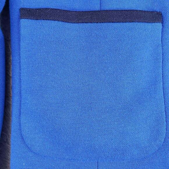 Talbots Blazer Jacket Womens Size 10 Stretch Knit Button Blue Lined Aberdeen - Picture 4 of 9